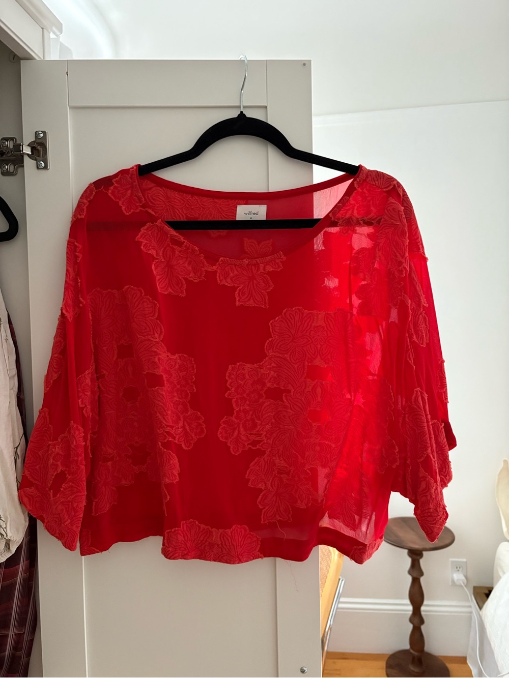 Wilfred Red Sheer Floral Blouse